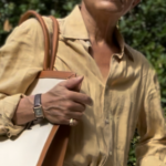 Natural dyeing tea color linen shirt style