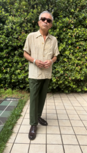 Summer relaxed aloha shirt style with military pants